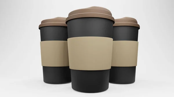 Kaffeetasse Vorhanden Vereinzelt Auf Weißem Hintergrund Darstellung — Stockfoto