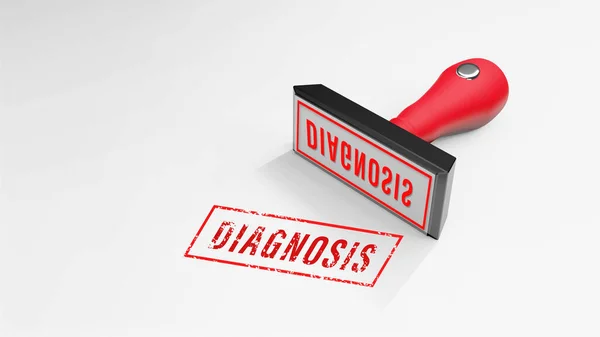 Diagnosis Caucho Sello Renderizado — Foto de Stock