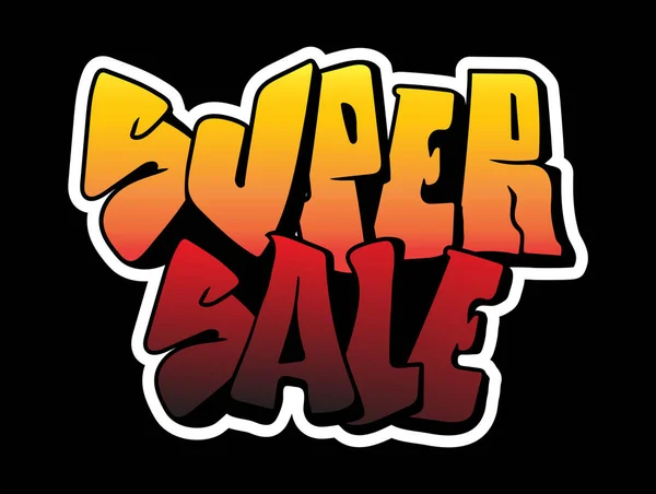 Super Sale Schriftzug Hip Hop Graffiti Stil Street Art Vector — Stockvektor