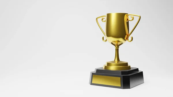Taça Troféu Ouro Renderização — Fotografia de Stock