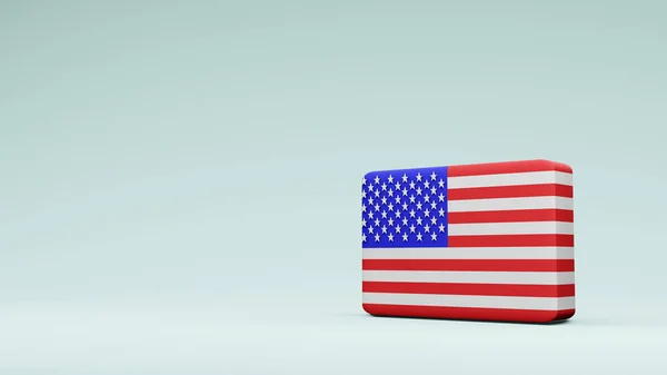 Vereinigte Staaten Von Amerika Quadratische Fahne Rendering — Stockfoto