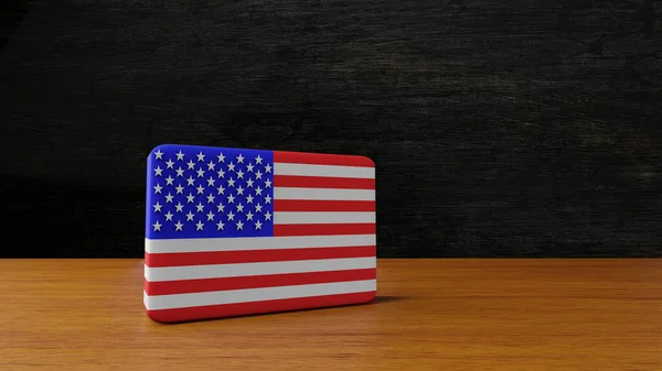 Vereinigte Staaten Von Amerika Quadratische Fahne Rendering — Stockfoto