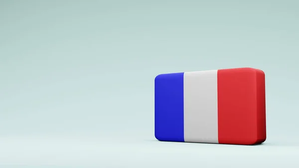 Bandera Cuadrada Francia Rendering — Foto de Stock