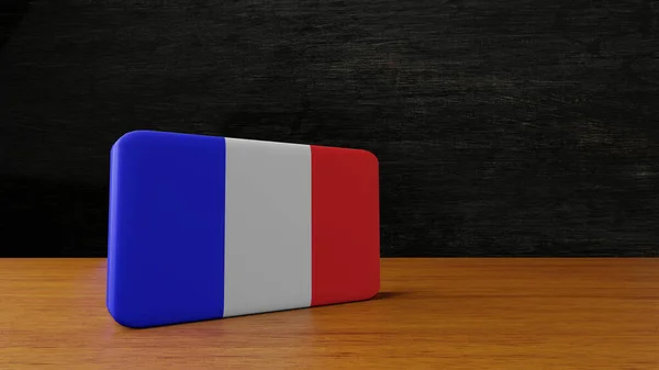 Bandera Cuadrada Francia Rendering — Foto de Stock