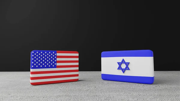 Vereinigte Staaten Von Amerika Quadratische Flagge Mit Israel Quadratische Flagge — Stockfoto