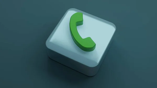 Telefon Symbol Auf Quadratischer Form Rendering — Stockfoto