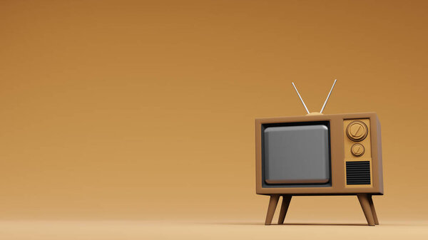 television TV vintage design , 3d rendering