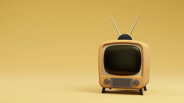 Telewizja Vintage Design Renderowanie — Zdjęcie stockowe