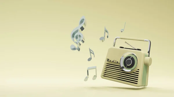 Diseño Vintage Radio Renderizado —  Fotos de Stock