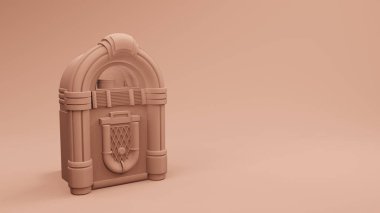 jukebox Radio old vintage , 3D rendering clipart