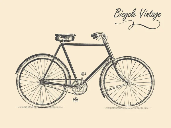 Velha Bicicleta Vintage Clássica Vetor — Vetor de Stock