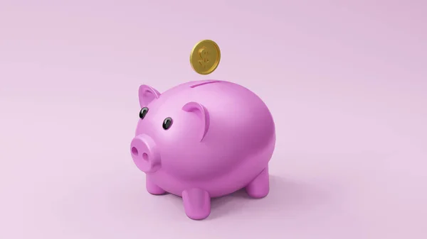 Piggy Bank Pink Rendering — Stock Photo, Image