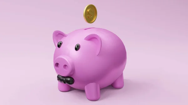 Piggy Bank Pink Rendering — Stock Photo, Image