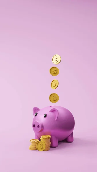 Piggy Bank Pink Rendering — Stock Photo, Image