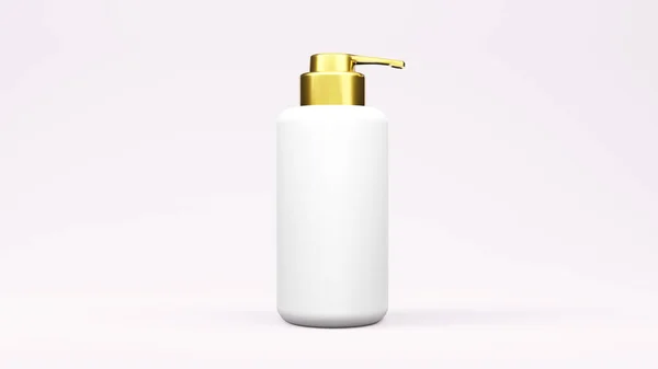 Paquete Botellas Color Blanco Dorado Representación — Foto de Stock