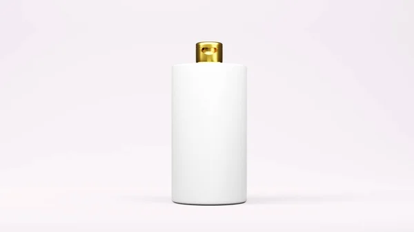 Witte Gouden Kleur Fles Pakket Rendering — Stockfoto