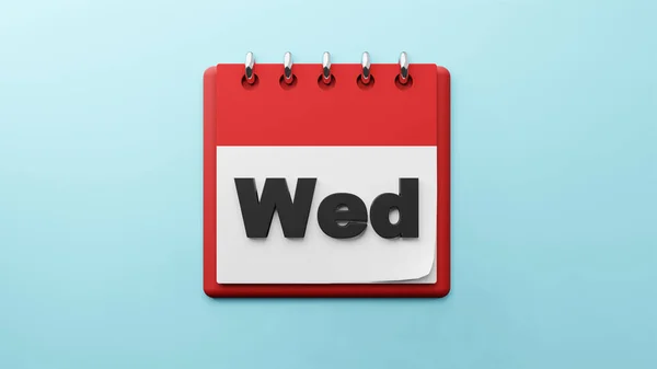 Wed Wednesday Paper Desk Calendar Rendering — Stock Photo, Image