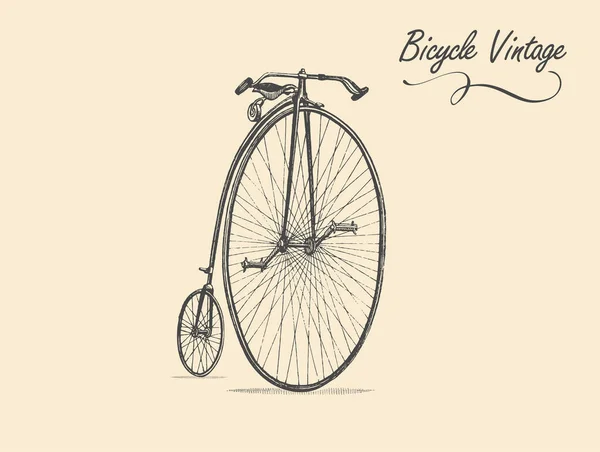 Velha Bicicleta Vintage Clássica Vetor — Vetor de Stock