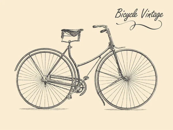 Velha Bicicleta Vintage Clássica Vetor — Vetor de Stock