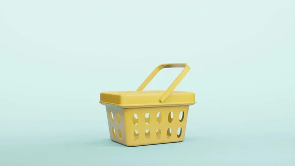 Empty Shopping Basket Plastic Shop Rendering — Stock Photo, Image