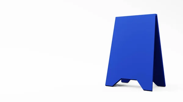白い背景に青の店先サイン 3Dレンダリング — ストック写真