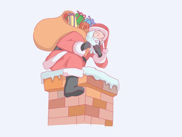 Desenho Animado Papai Noel Personagem Dos Desenhos Animados Natal —  Vetores de Stock