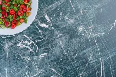 Domatesli salata, yeşil fasulye ve lahana. Yüksek kalite fotoğraf