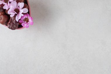 Çimento arka planında kurutulmuş kızılderili jujube meyveleri. Yüksek kalite fotoğraf