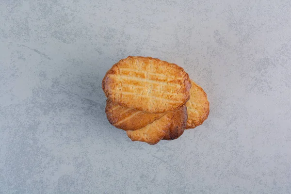 Montón Galletas Caseras Sobre Fondo Gris Foto Alta Calidad —  Fotos de Stock