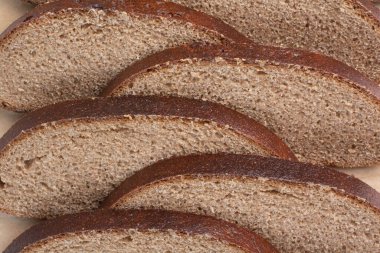 Yakından bakıldığında siyah ekmek dilimleri. Yüksek kalite fotoğraf