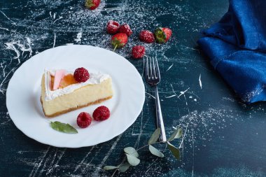 Vanilyalı peynirli kek. Yüksek kalite fotoğraf