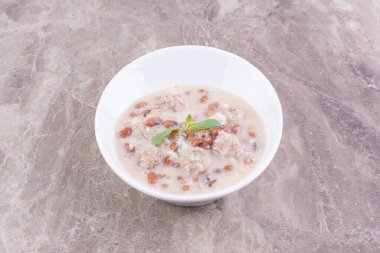 Krema soslu fasulye çorbası. Yüksek kalite fotoğraf