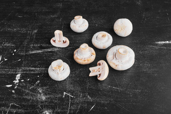 Грибы на черном фоне. Высокое качество фото