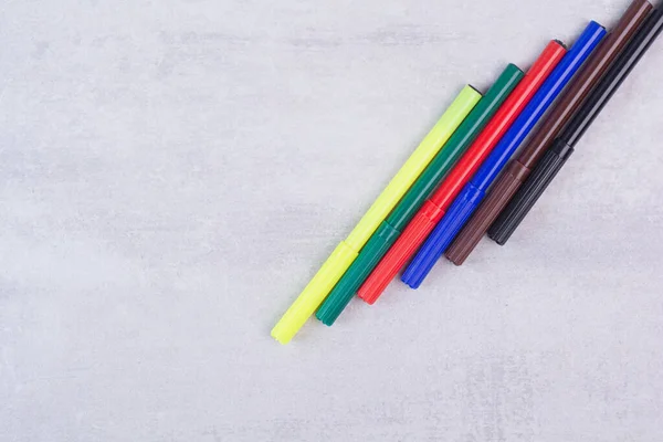 Colorful marker pen set on white background. High quality photo