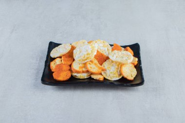 Çıtır kepekli pirinç keki ve kraker. Yüksek kalite fotoğraf