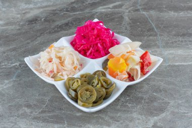 Sebze turşusu. Lahana ve biber. Yüksek kalite fotoğraf