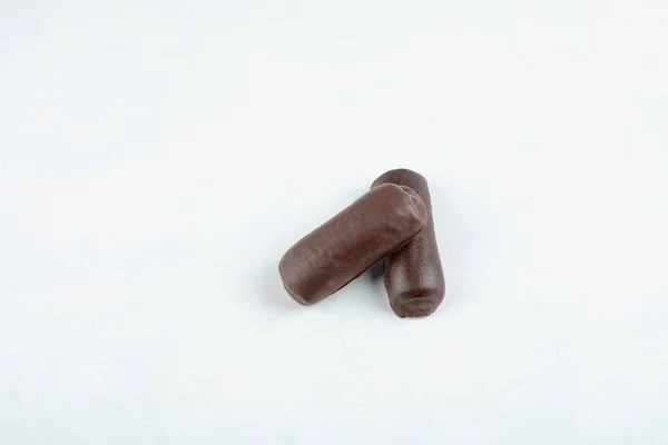 Paire Délicieux Gâteaux Chocolat Sur Fond Blanc Photo Haute Qualité — Photo