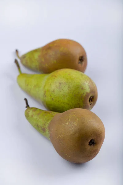 Tasty Whole Green Pears Isolated White Background High Quality Photo — Stock Photo, Image