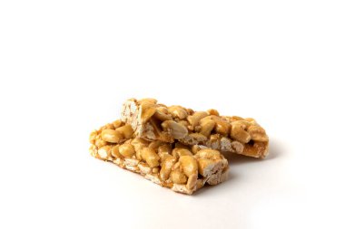 Nuga waffle 'ları beyaz arka planda izole edilmiş. Yüksek kalite fotoğraf