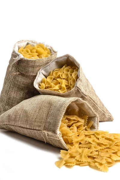 Conchiglie Rigate Pasta Seashell Macaroni Sack Isolated White Background High — Stock Photo, Image