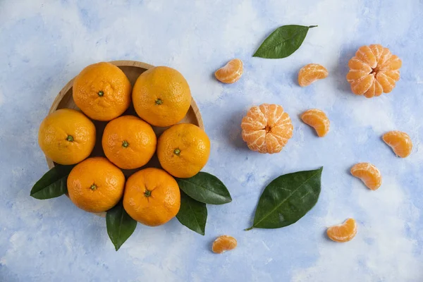 Top Uitzicht Seizoensfruit Verse Clementine Mandarijnen Hoge Kwaliteit Foto — Stockfoto
