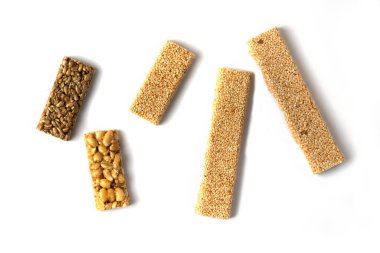 Beyaz arka planda izole edilmiş susamlı waffle 'lar. Yüksek kalite fotoğraf