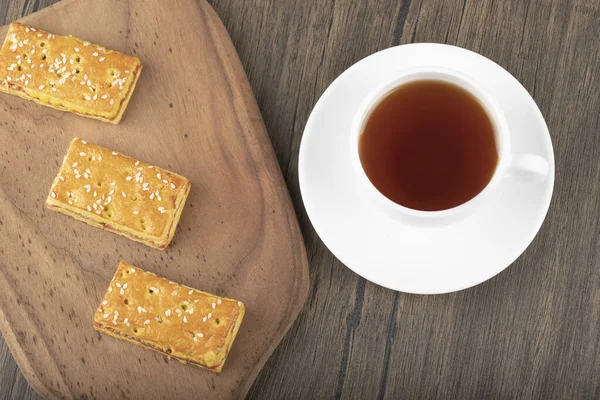 Galletas Dulces Con Semillas Una Taza Caliente Foto Alta Calidad —  Fotos de Stock