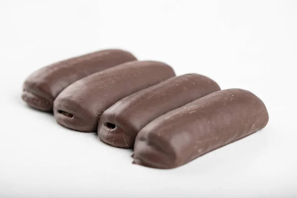 Bolos Chocolate Doce Bar Isolado Fundo Branco Foto Alta Qualidade — Fotografia de Stock
