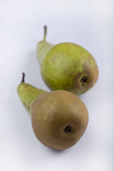 Tasty Whole Green Pears Isolated White Background High Quality Photo — Stock Photo, Image