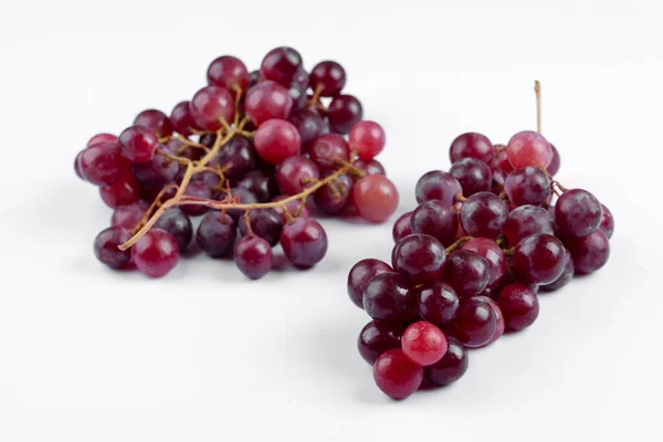 Cluster Fresh Red Grapes Isolated White Background High Quality Photo — 스톡 사진