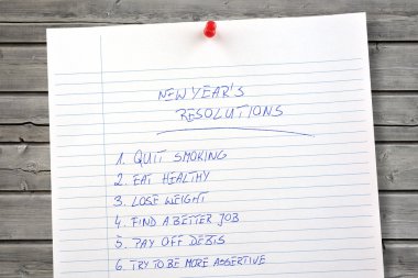 Yeni yıl kararları listelenen