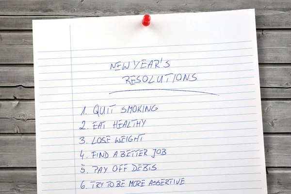 New Years resolutions listed — Stock Photo, Image