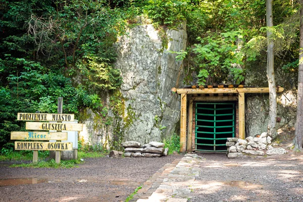 The entrance to the tunnels built by the Nazis in Poland Stock Image