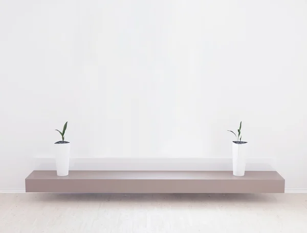 Zwei Vasen im Regal, 3d (korrigiert) — Stockfoto